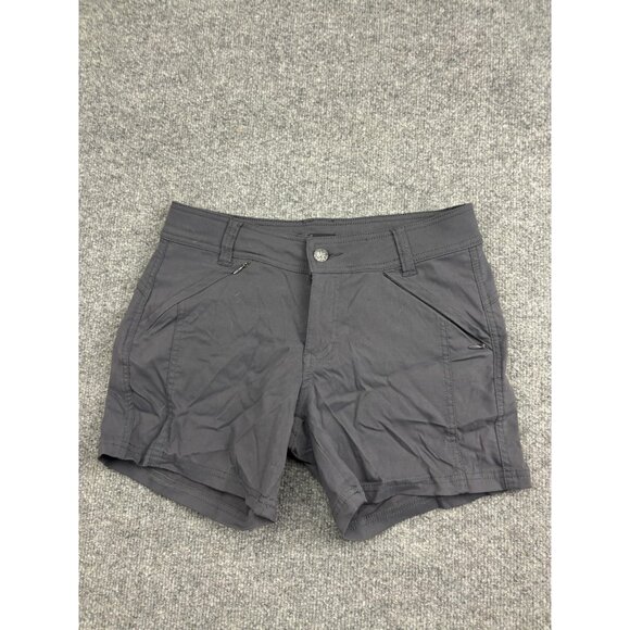 Prana Pants - prAna Shorts Womens 4 Gray Nylon Stretch Hiking Travel Zip Pockets Drawstring
